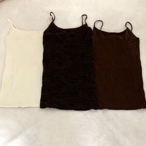 Nikibiki Camisoles in Cream, Brown, and Brown/Black animal print! 3pc bundle! OS